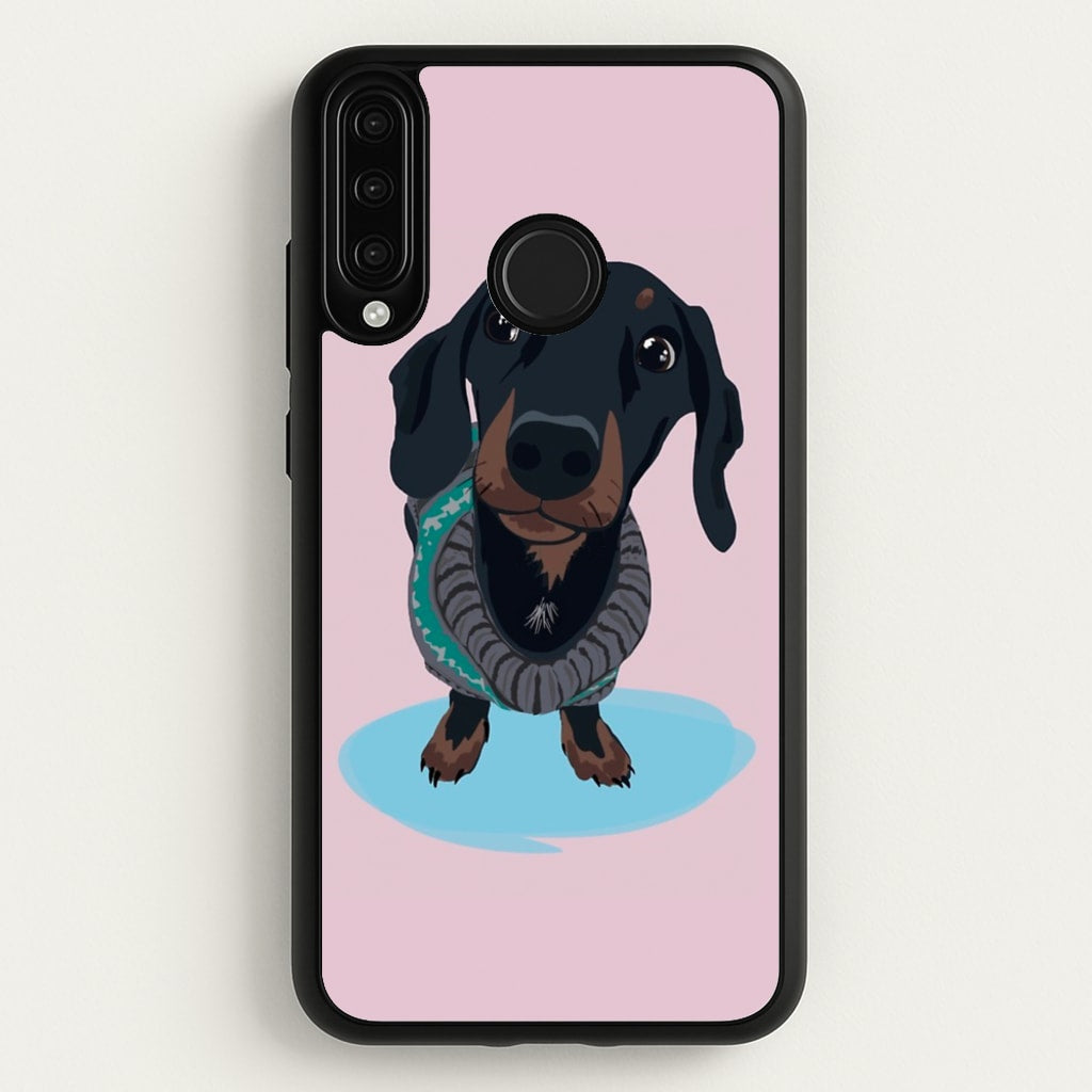 Cartoon Dachshund - Phone Case for Huawei P30 Lite