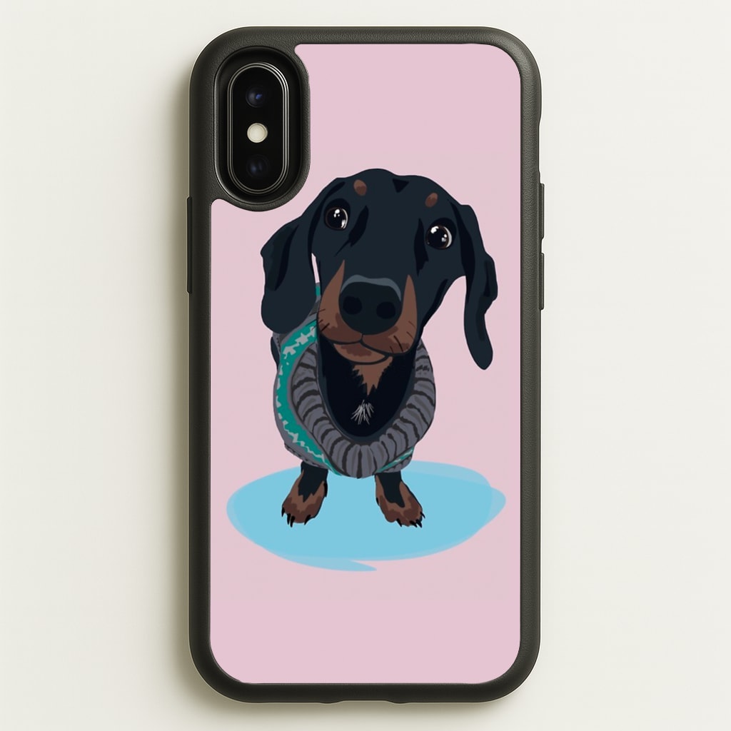 Cartoon Dachshund - Phone Case for iPhone X / XS