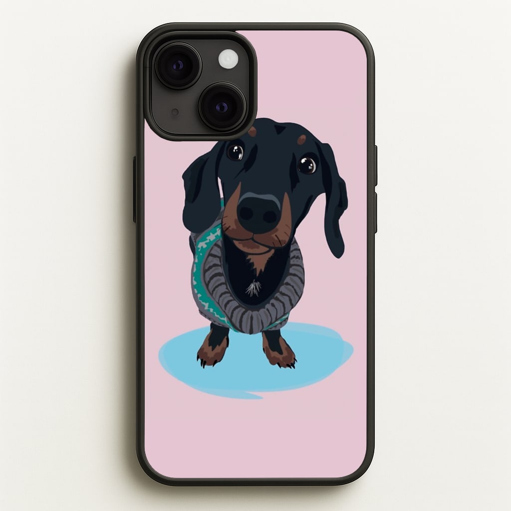 Cartoon Dachshund - Phone Case for iPhone 13 Mini