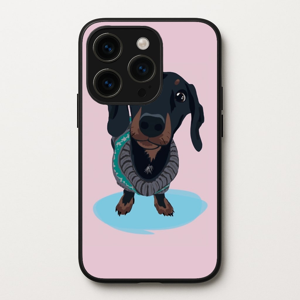 Cartoon Dachshund - Phone Case for iPhone 14 Pro