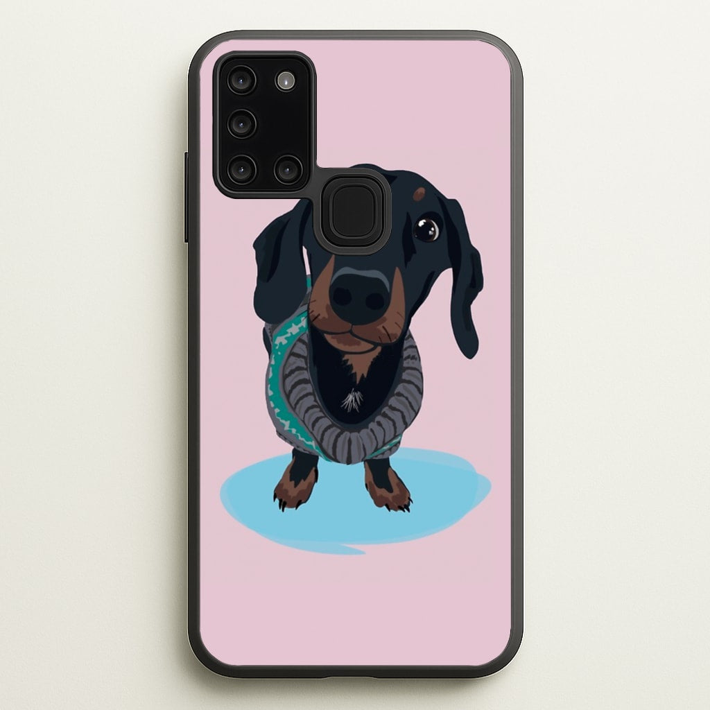 Cartoon Dachshund - Phone Case for Galaxy A21s