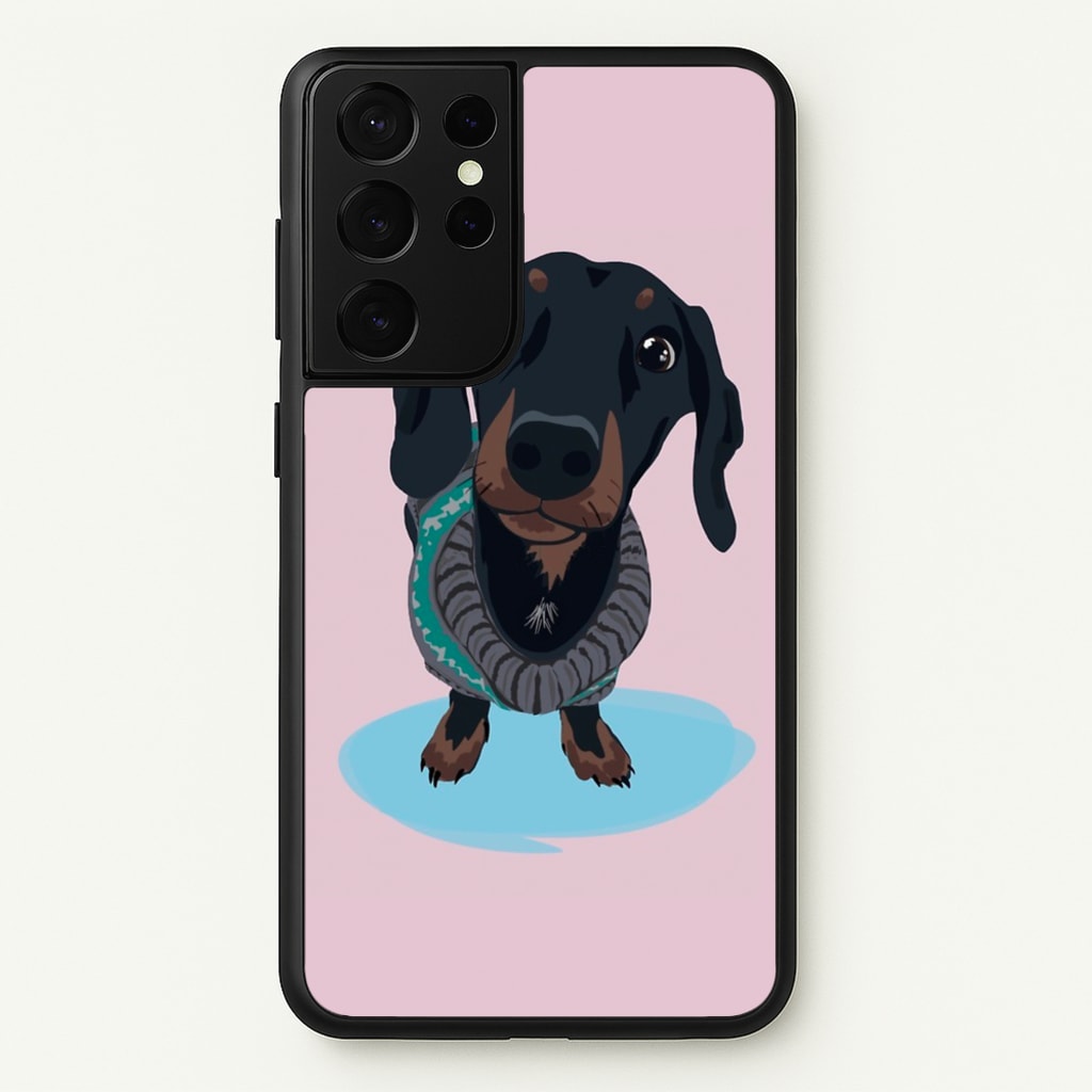 Cartoon Dachshund - Phone Case for Galaxy S21 Ultra