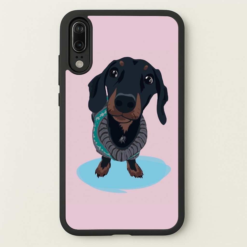 Cartoon Dachshund - Phone Case for Huawei P20