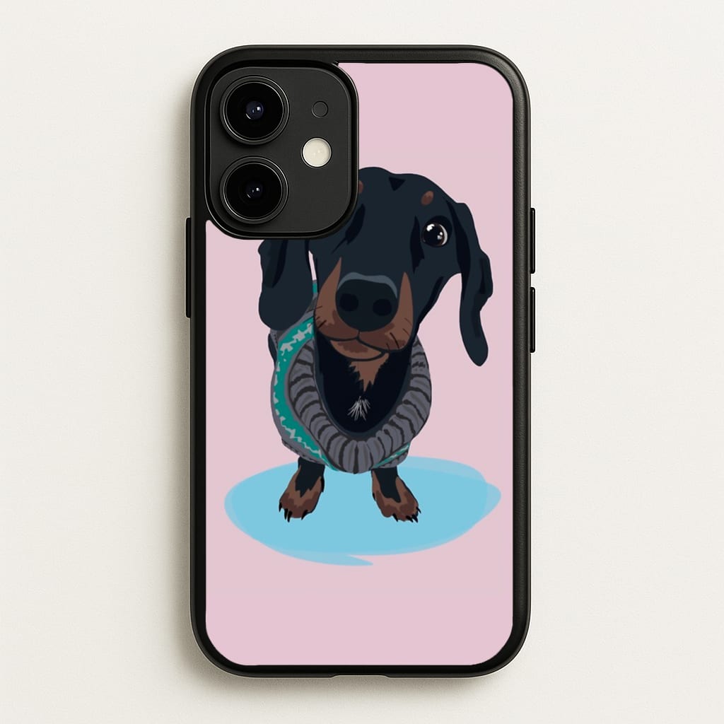 Cartoon Dachshund - Phone Case for iPhone 12 Mini