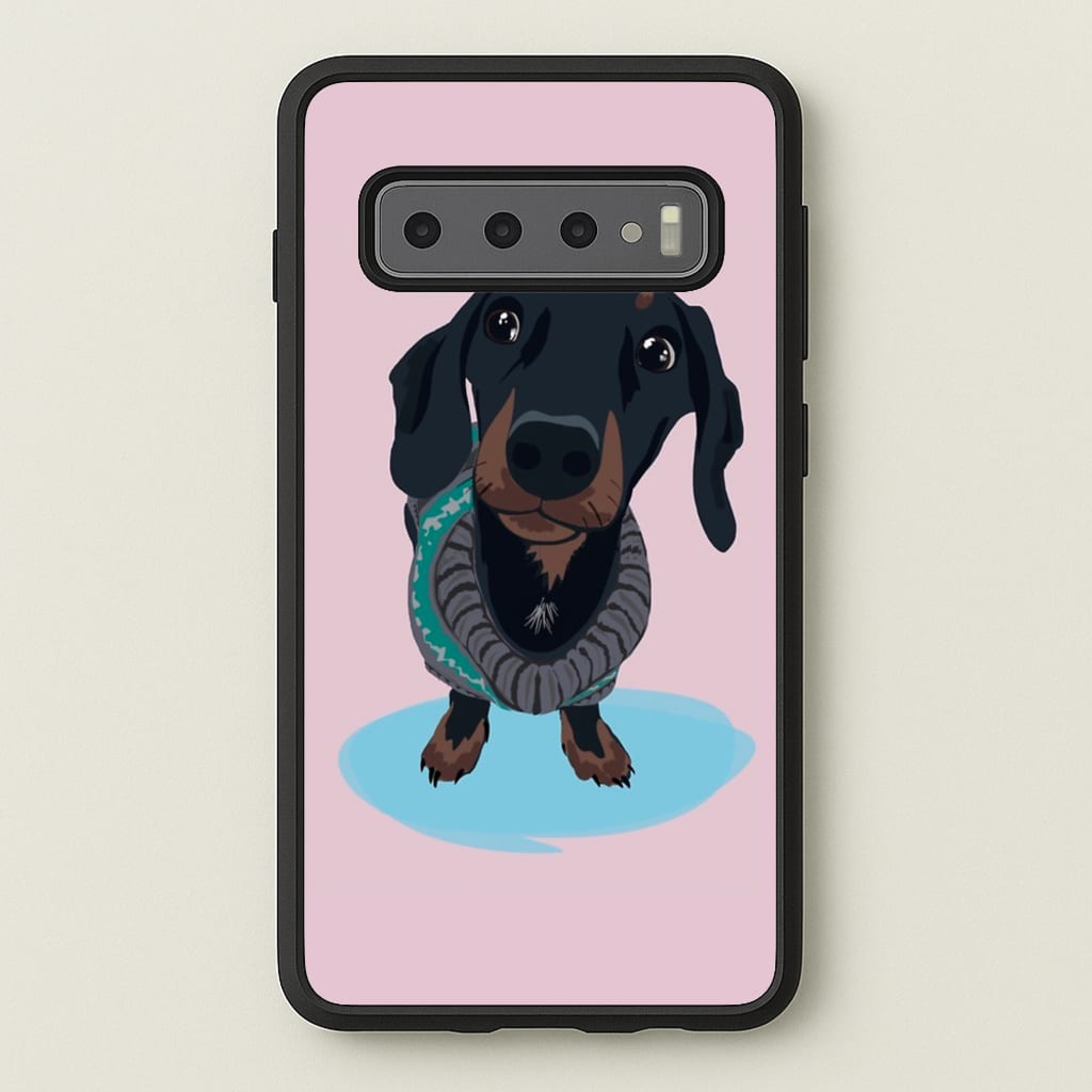 Cartoon Dachshund - Phone Case for Galaxy S10