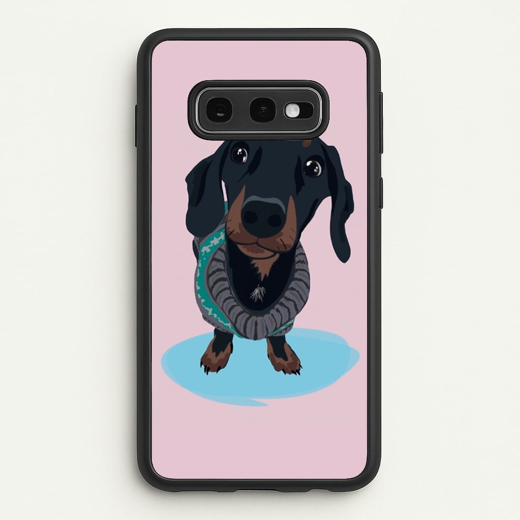 Cartoon Dachshund - Phone Case for Galaxy S10e