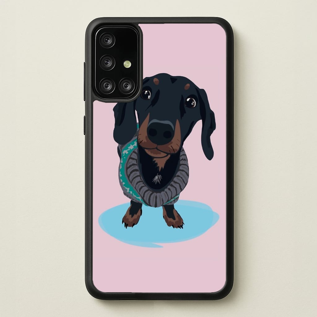 Cartoon Dachshund - Phone Case for Galaxy A71
