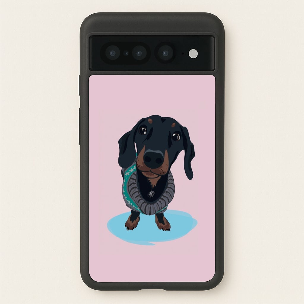 Cartoon Dachshund - Phone Case for Google Pixel 7 Pro