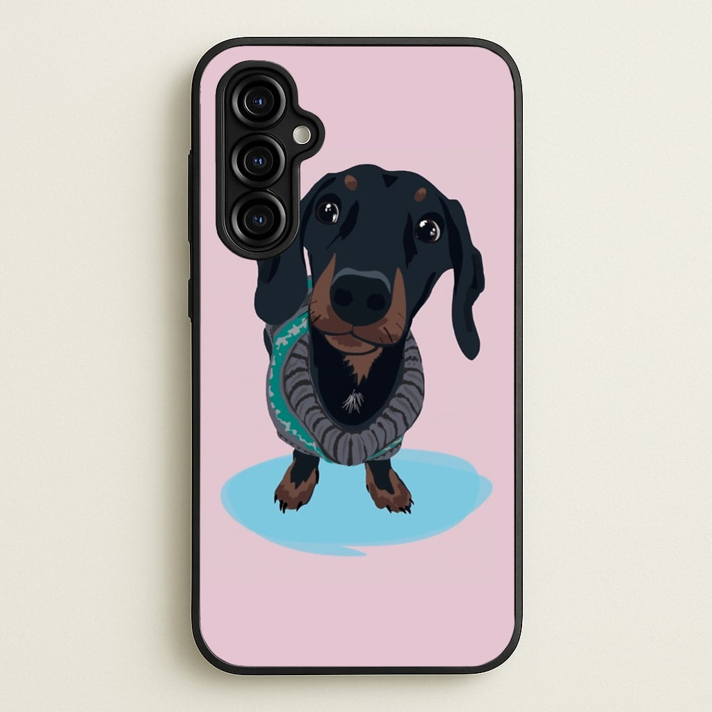 Cartoon Dachshund - Phone Case for Galaxy A54