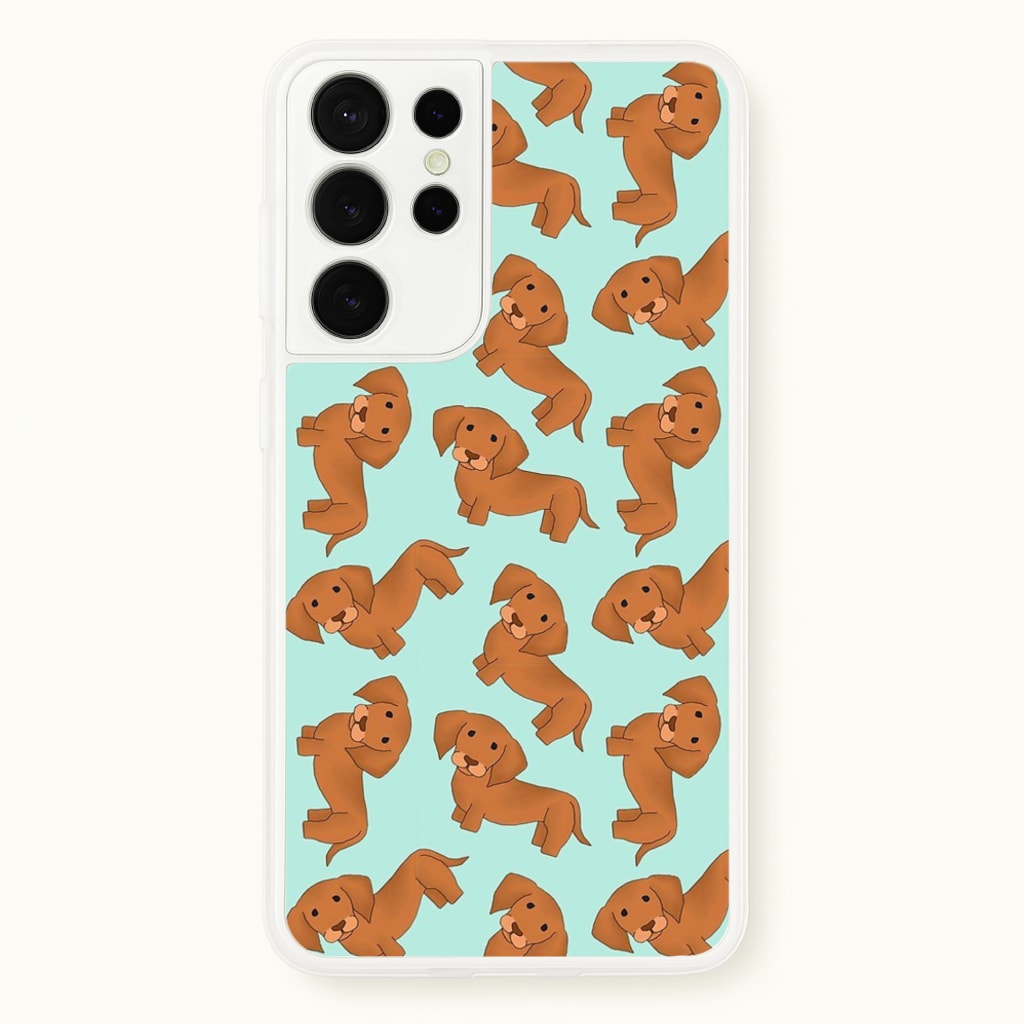 Sausage Dog Pattern - Phone Case for Galaxy S21 Ultra