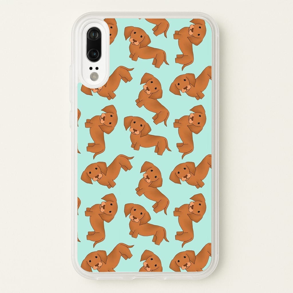 Sausage Dog Pattern - Phone Case for Huawei P20