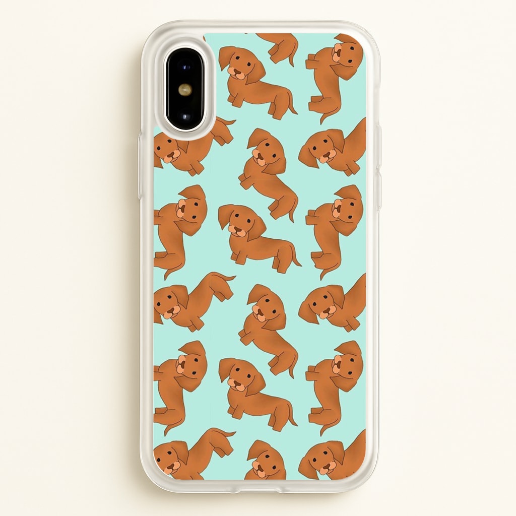 Sausage Dog Pattern - Phone Case for iPhone X / XS