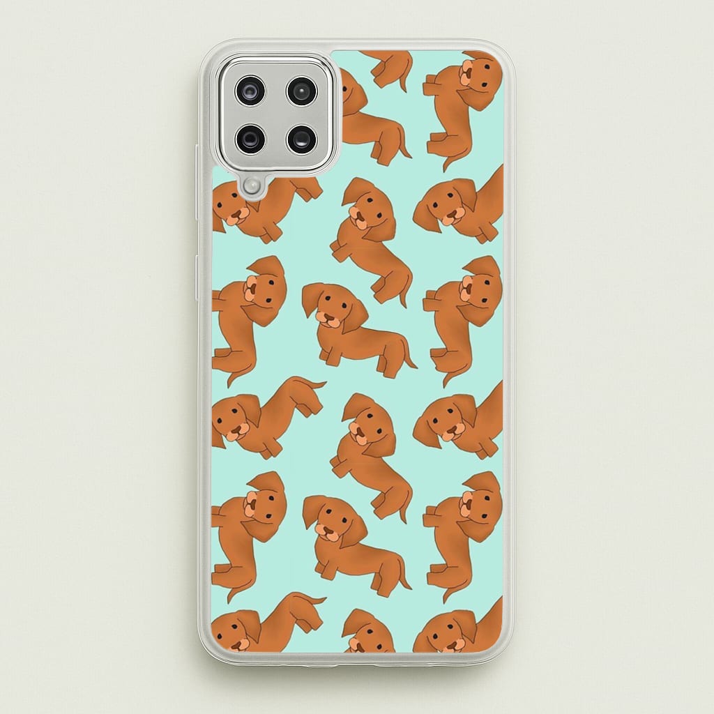 Sausage Dog Pattern - Phone Case for Galaxy A12