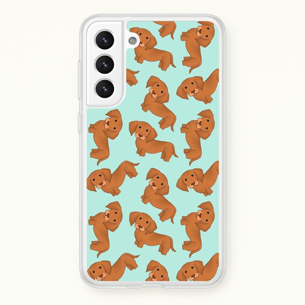 Sausage Dog Pattern - Phone Case for Galaxy S21FE