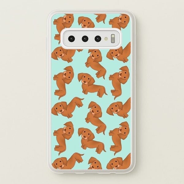 Sausage Dog Pattern - Phone Case for Galaxy S10