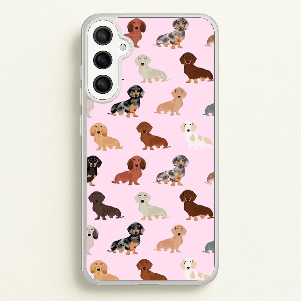 Dachshund Breed Pattern - Phone Case for Galaxy A34