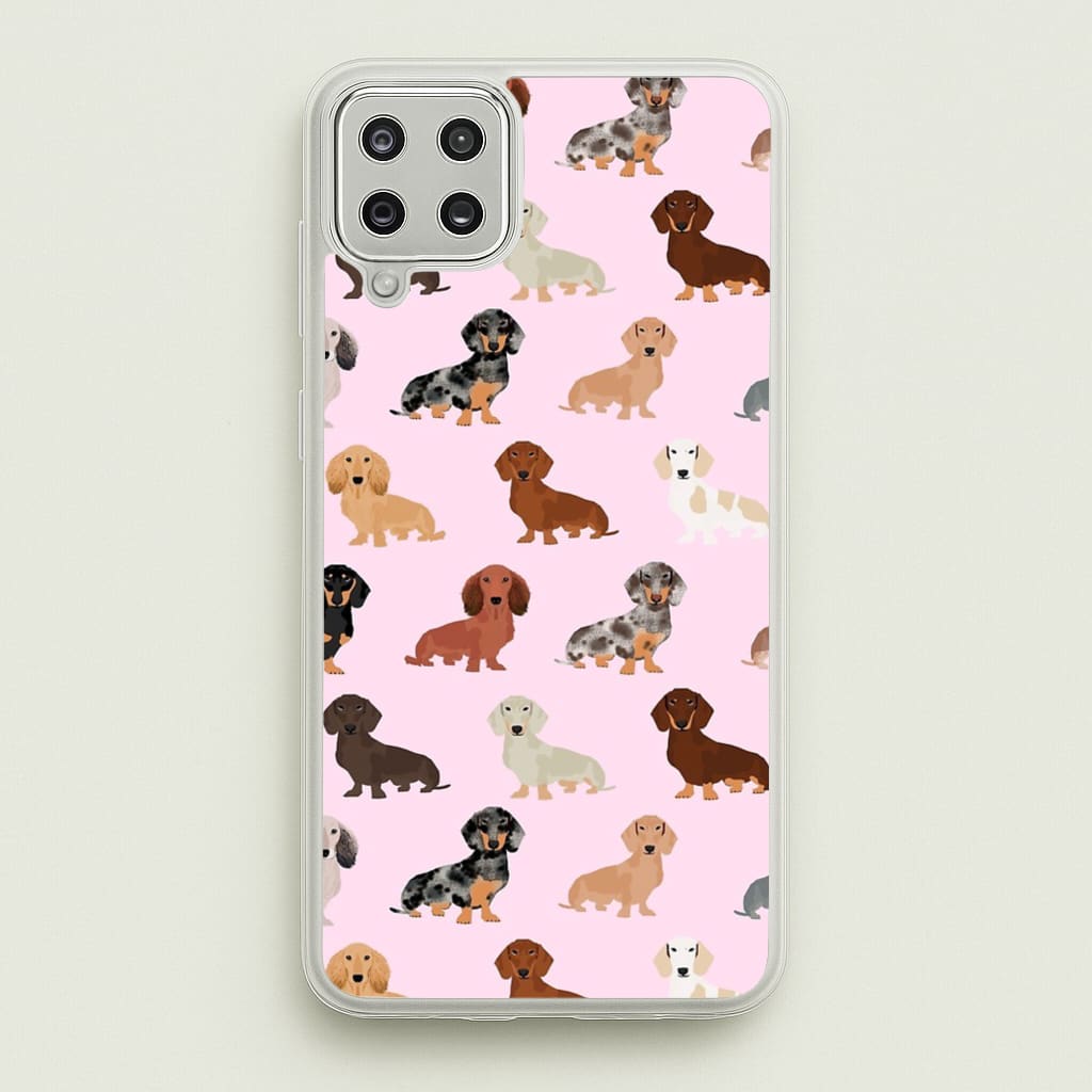 Dachshund Breed Pattern - Phone Case for Galaxy A12