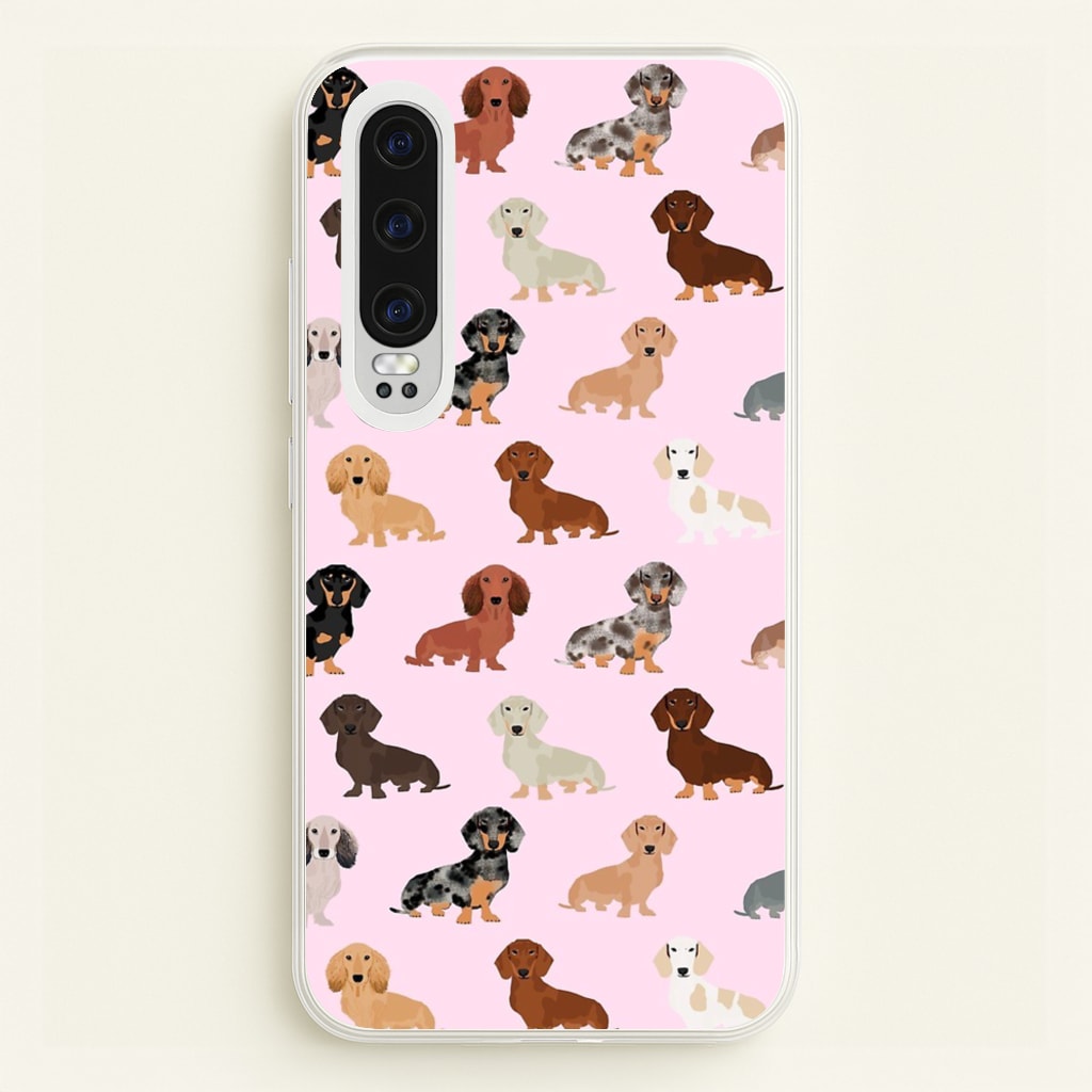 Dachshund Breed Pattern - Phone Case for Huawei P30