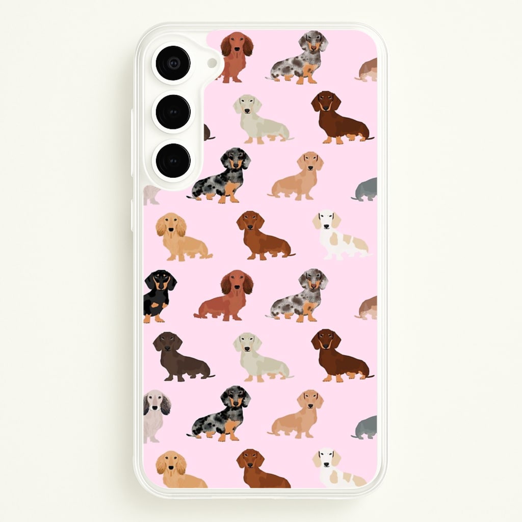 Dachshund Breed Pattern - Phone Case for Galaxy S23 Plus