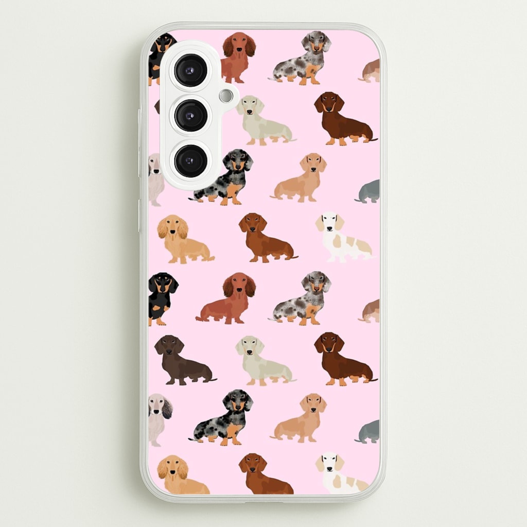 Dachshund Breed Pattern - Phone Case for Galaxy S23FE