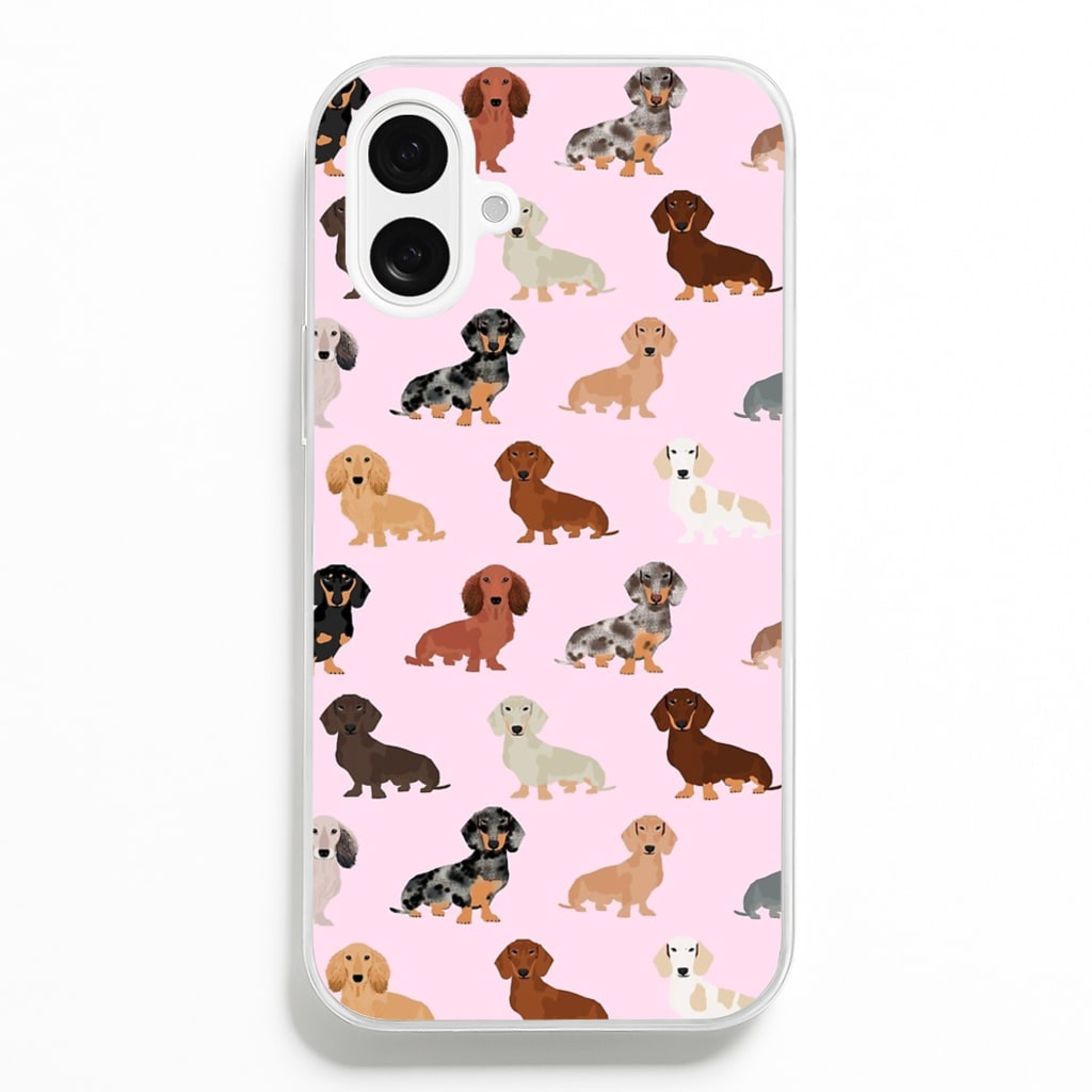 Dachshund Breed Pattern - Phone Case for iPhone 16 Plus