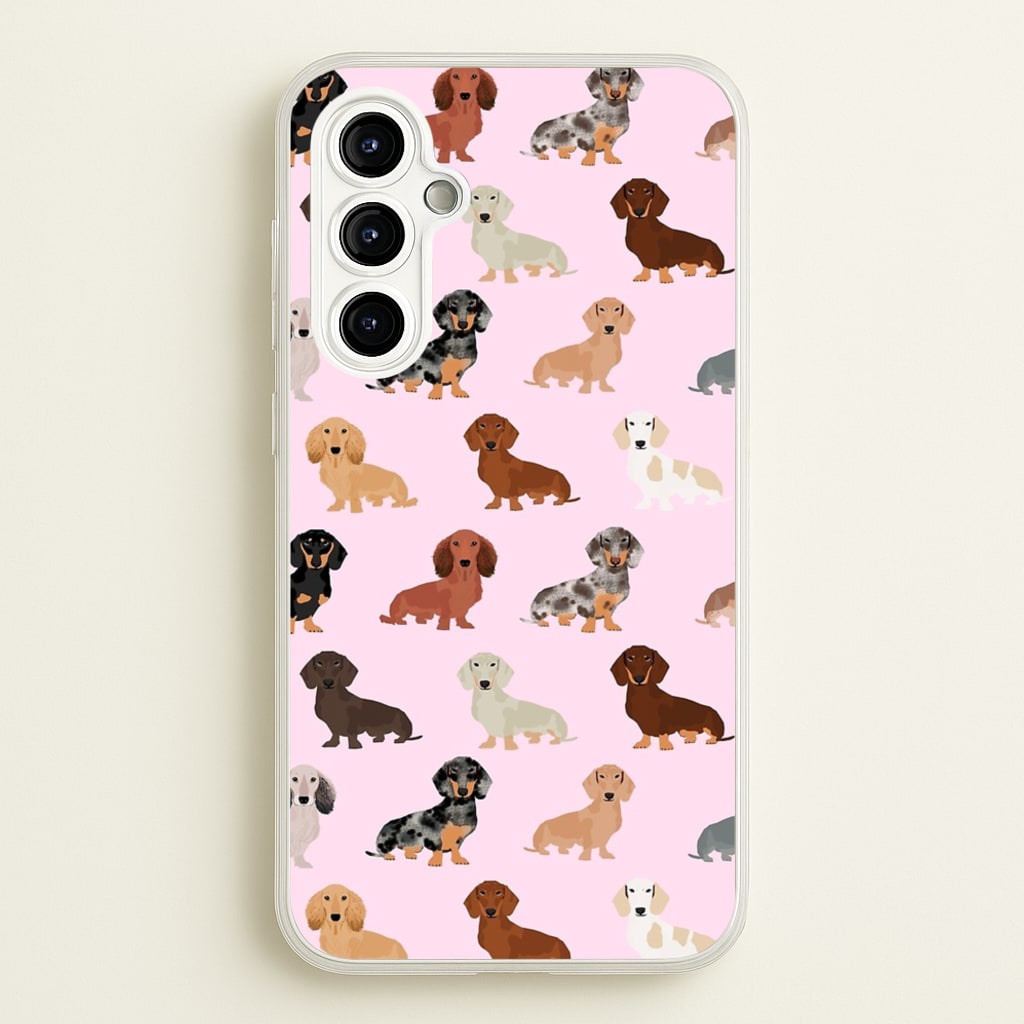 Dachshund Breed Pattern - Phone Case for Galaxy A54