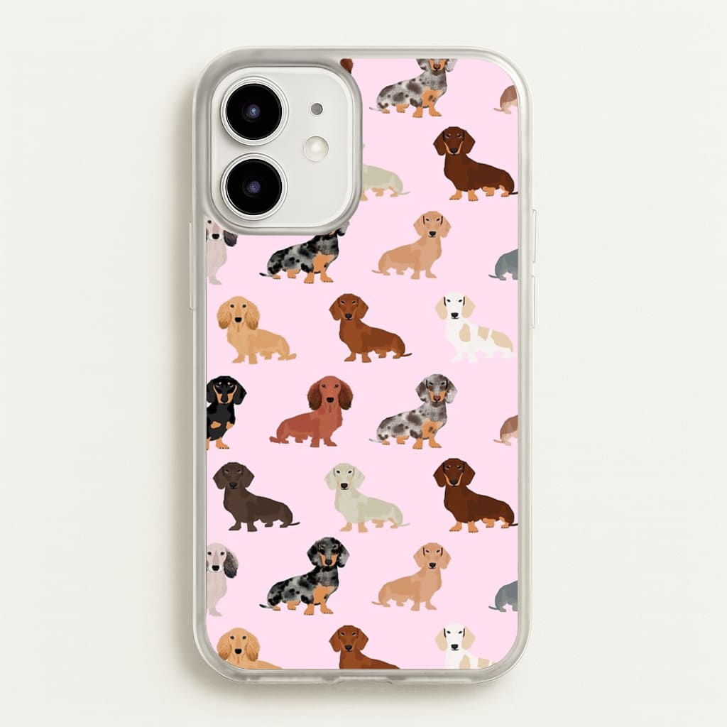 Dachshund Breed Pattern - Phone Case for iPhone 12 / 12 Pro