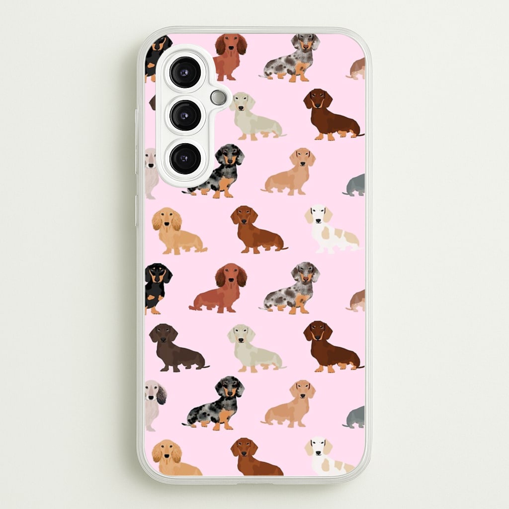 Dachshund Breed Pattern - Phone Case for Galaxy A14