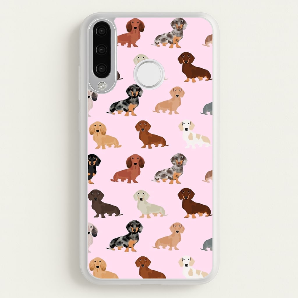 Dachshund Breed Pattern - Phone Case for Huawei P30 Lite