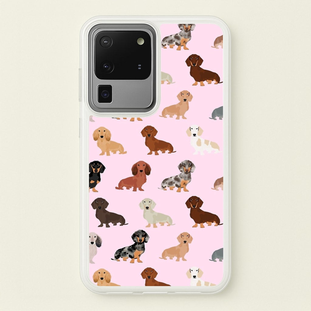 Dachshund Breed Pattern - Phone Case for Galaxy S20 Ultra