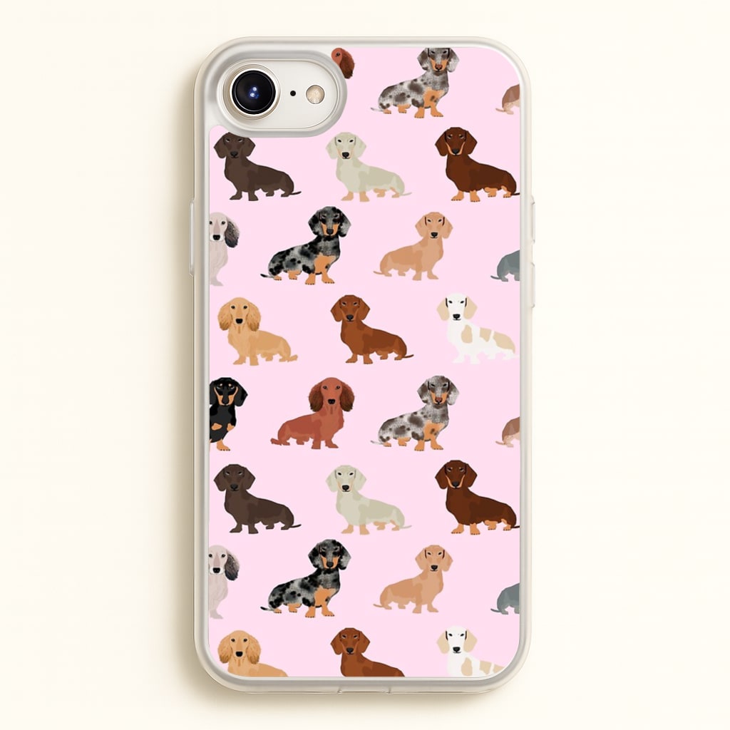 Dachshund Breed Pattern - Phone Case for iPhone 6 / 7 / 8 / SE
