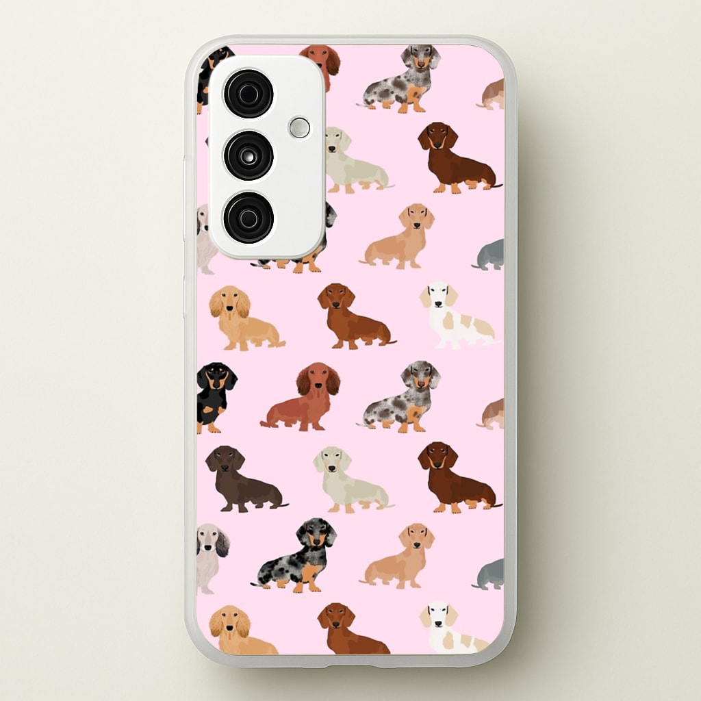 Dachshund Breed Pattern - Phone Case for Galaxy A55
