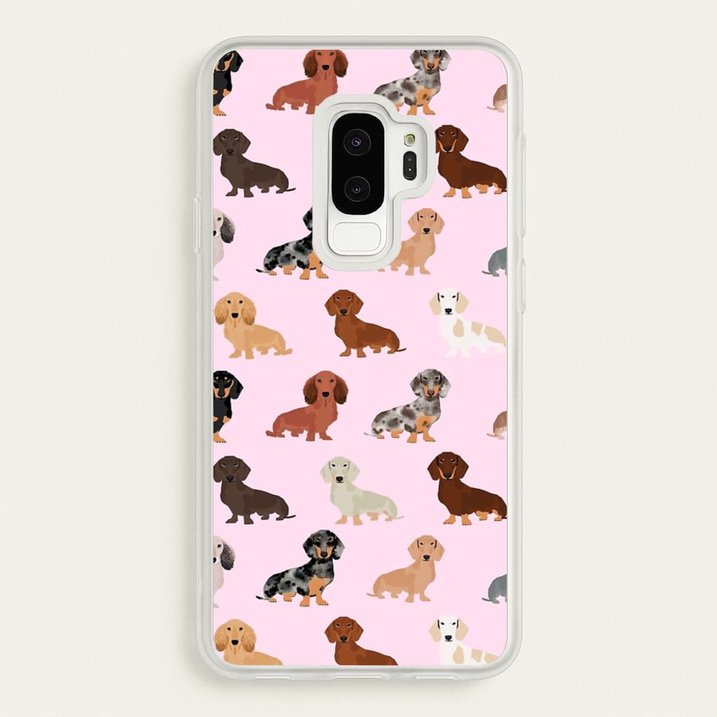 Dachshund Breed Pattern - Phone Case for Galaxy S9 Plus