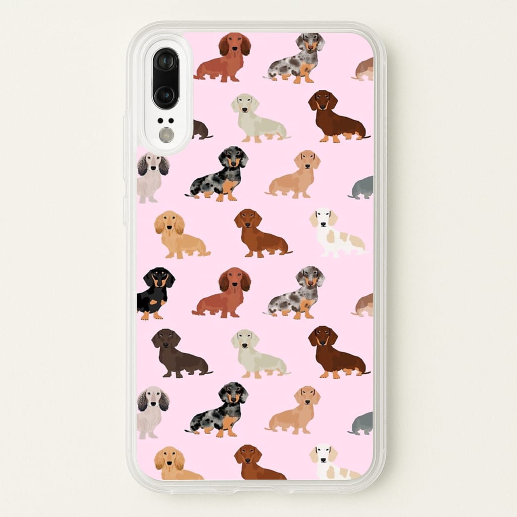 Dachshund Breed Pattern - Phone Case for Huawei P20