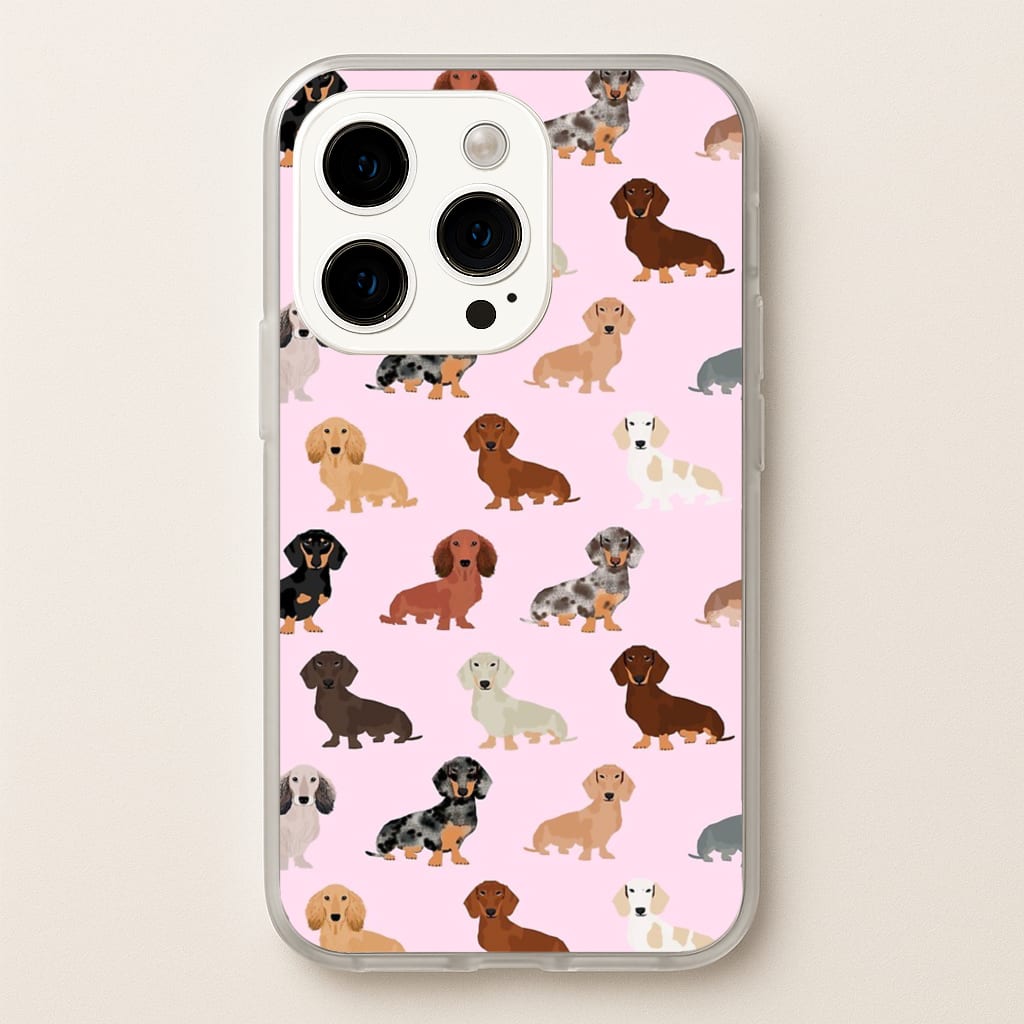 Dachshund Breed Pattern - Phone Case for iPhone 15 Pro