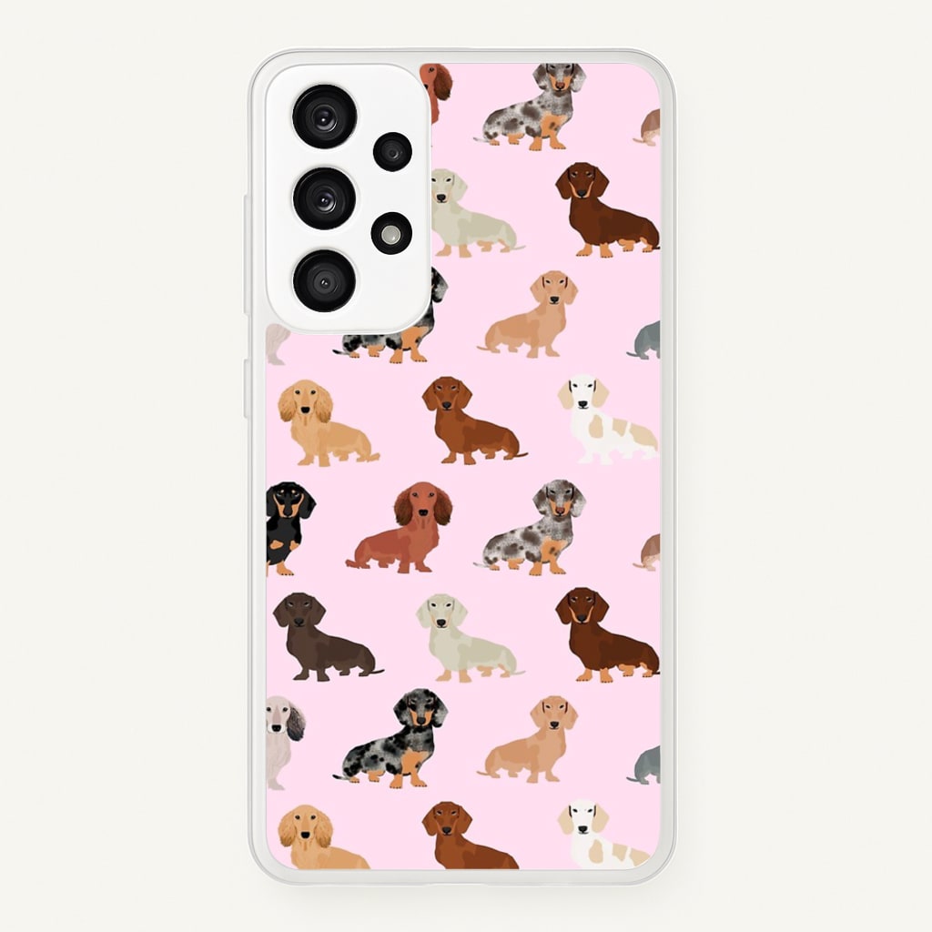 Dachshund Breed Pattern - Phone Case for Galaxy A33
