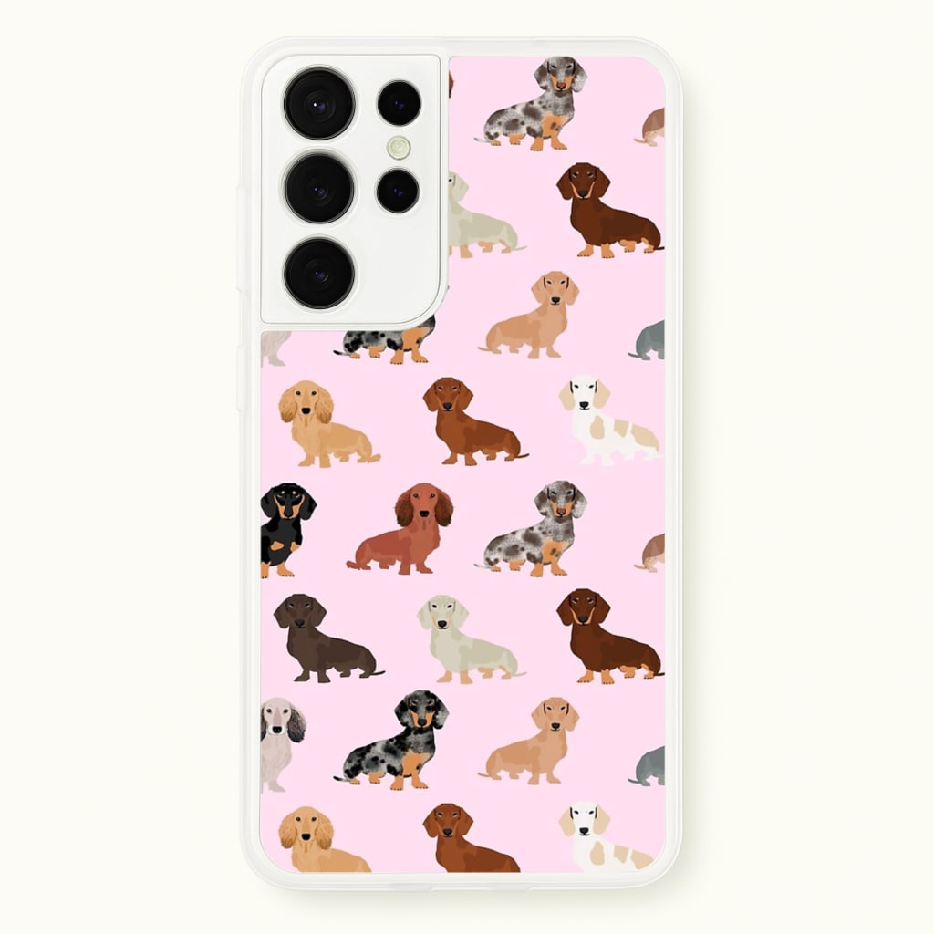 Dachshund Breed Pattern - Phone Case for Galaxy S21 Ultra