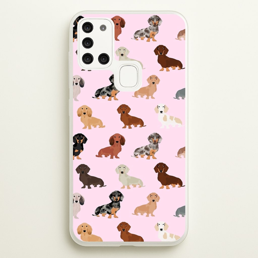 Dachshund Breed Pattern - Phone Case for Galaxy A21s