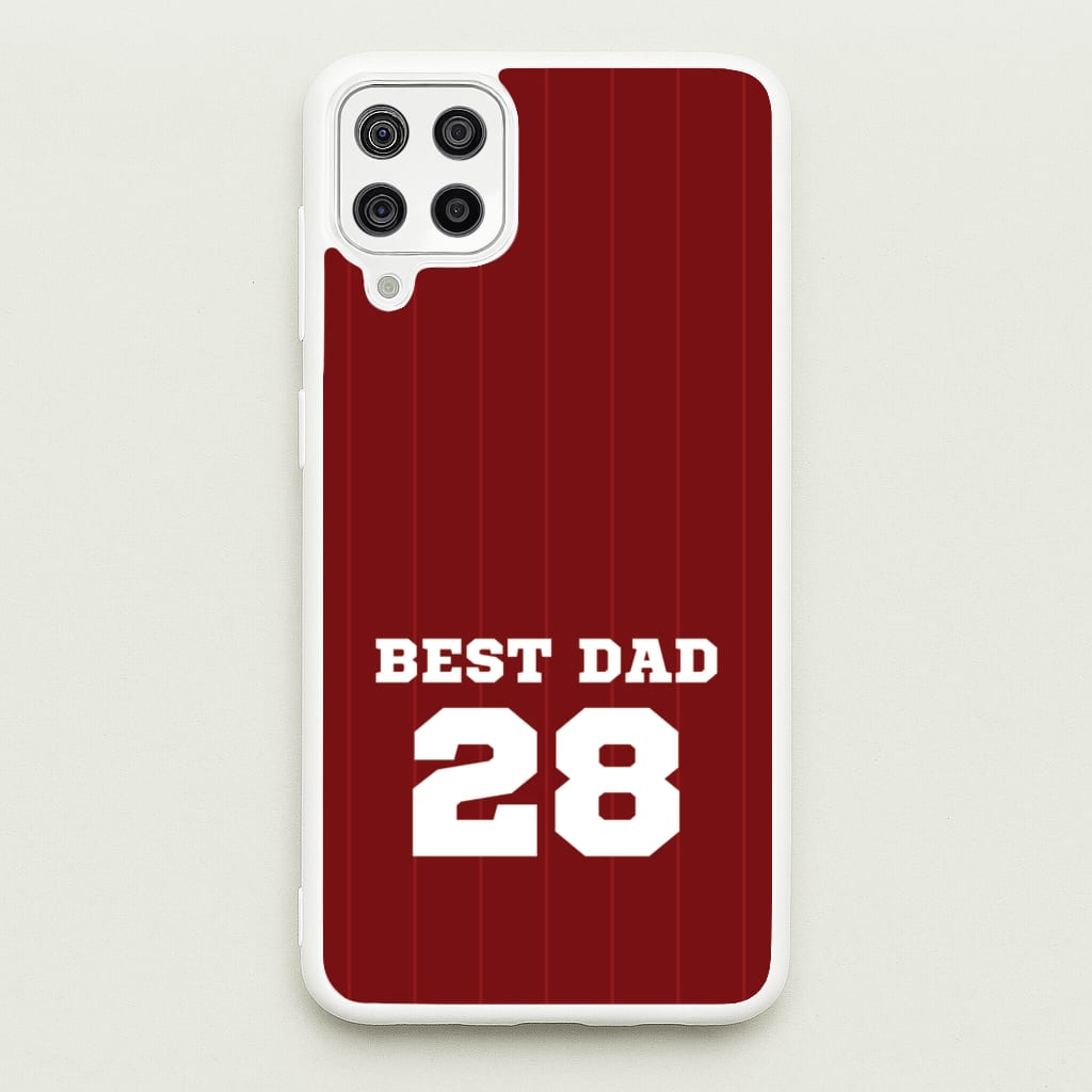 Best Dad Football Stripes Personalised - Father's Day Phone Case for Galaxy A12