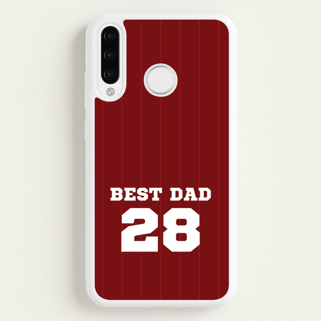 Best Dad Football Stripes Personalised - Father's Day Phone Case for Huawei P30 Lite