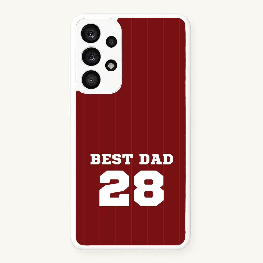 Best Dad Football Stripes Personalised - Father's Day Phone Case for Galaxy A33