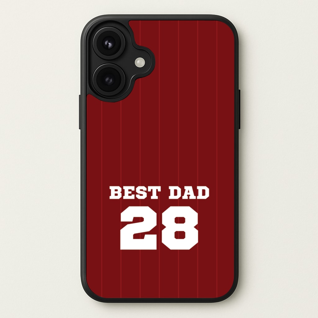 Best Dad Football Stripes Personalised Phone Case for iPhone 17