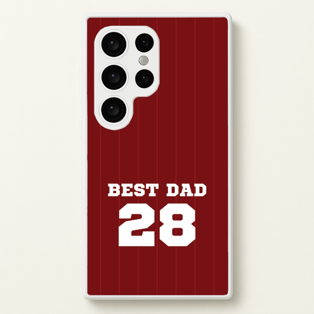 Best Dad Football Stripes Personalised - Father's Day Phone Case for Galaxy S24 Ultra