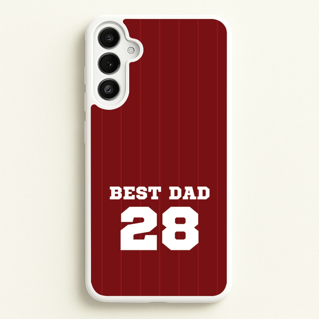 Best Dad Football Stripes Personalised - Father's Day Phone Case for Galaxy A34