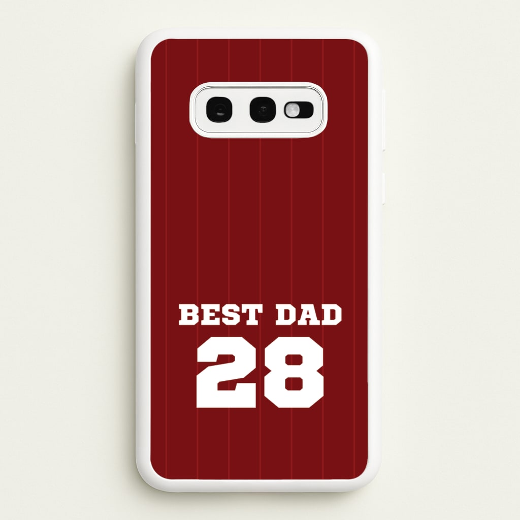 Best Dad Football Stripes Personalised - Father's Day Phone Case for Galaxy S10e