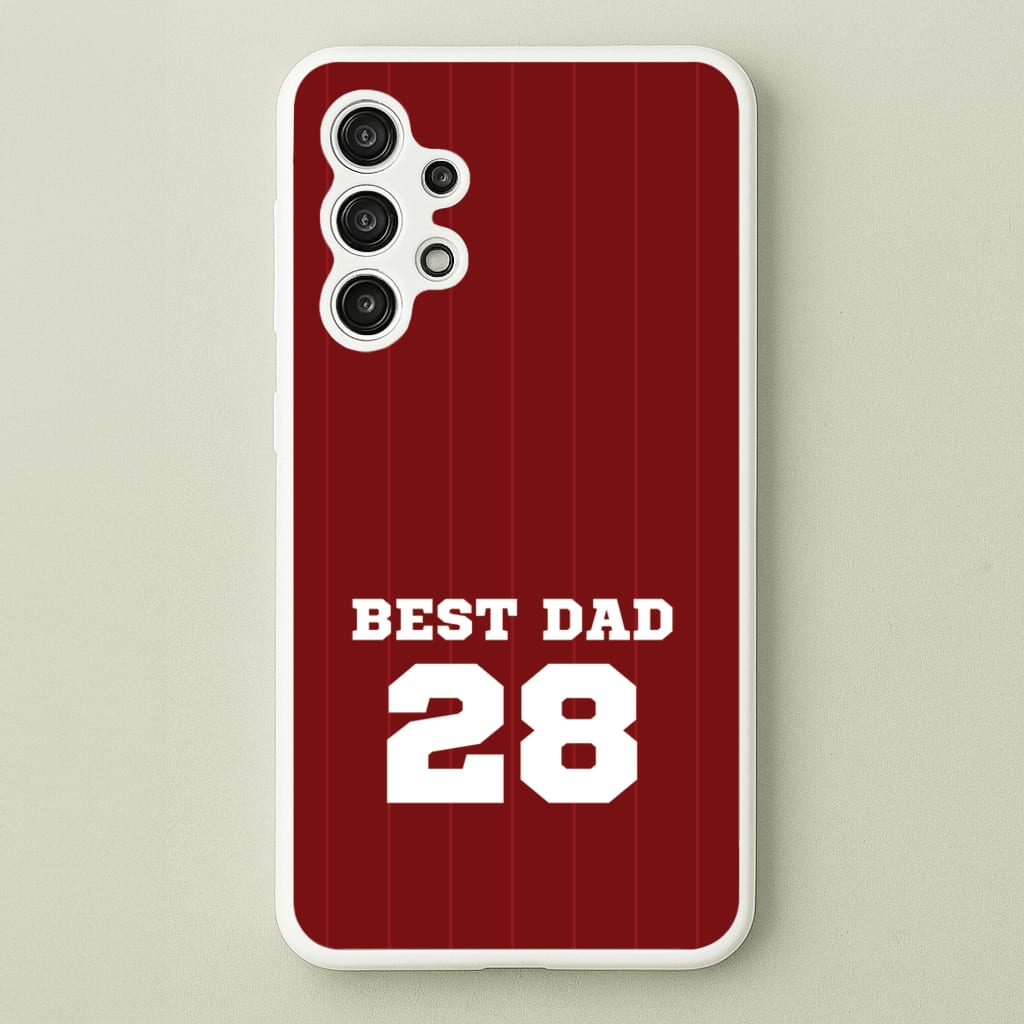 Best Dad Football Stripes Personalised - Father's Day Phone Case for Galaxy A13