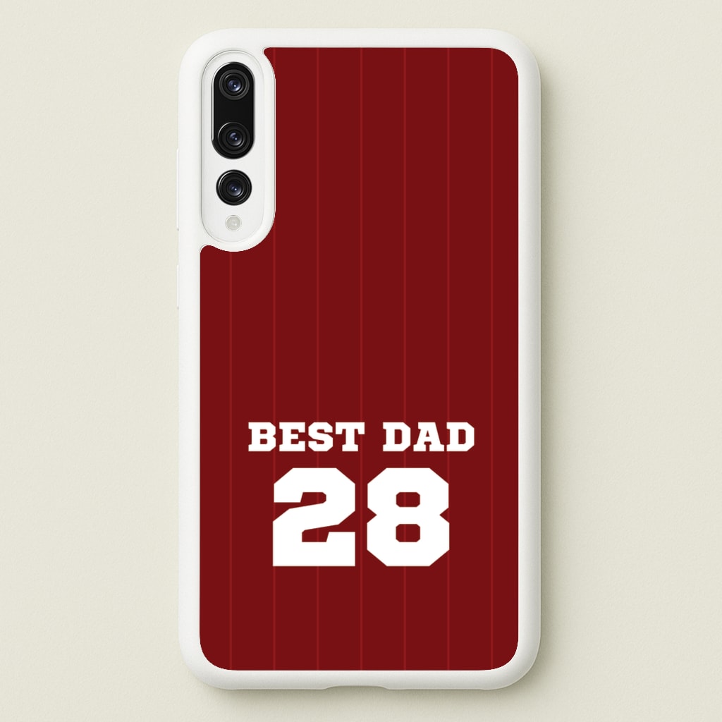Best Dad Football Stripes Personalised - Father's Day Phone Case for Huawei P20 Pro