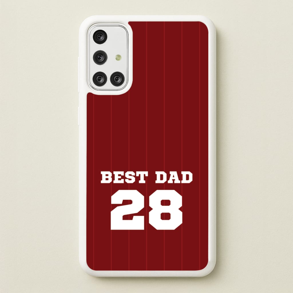 Best Dad Football Stripes Personalised - Father's Day Phone Case for Galaxy A71