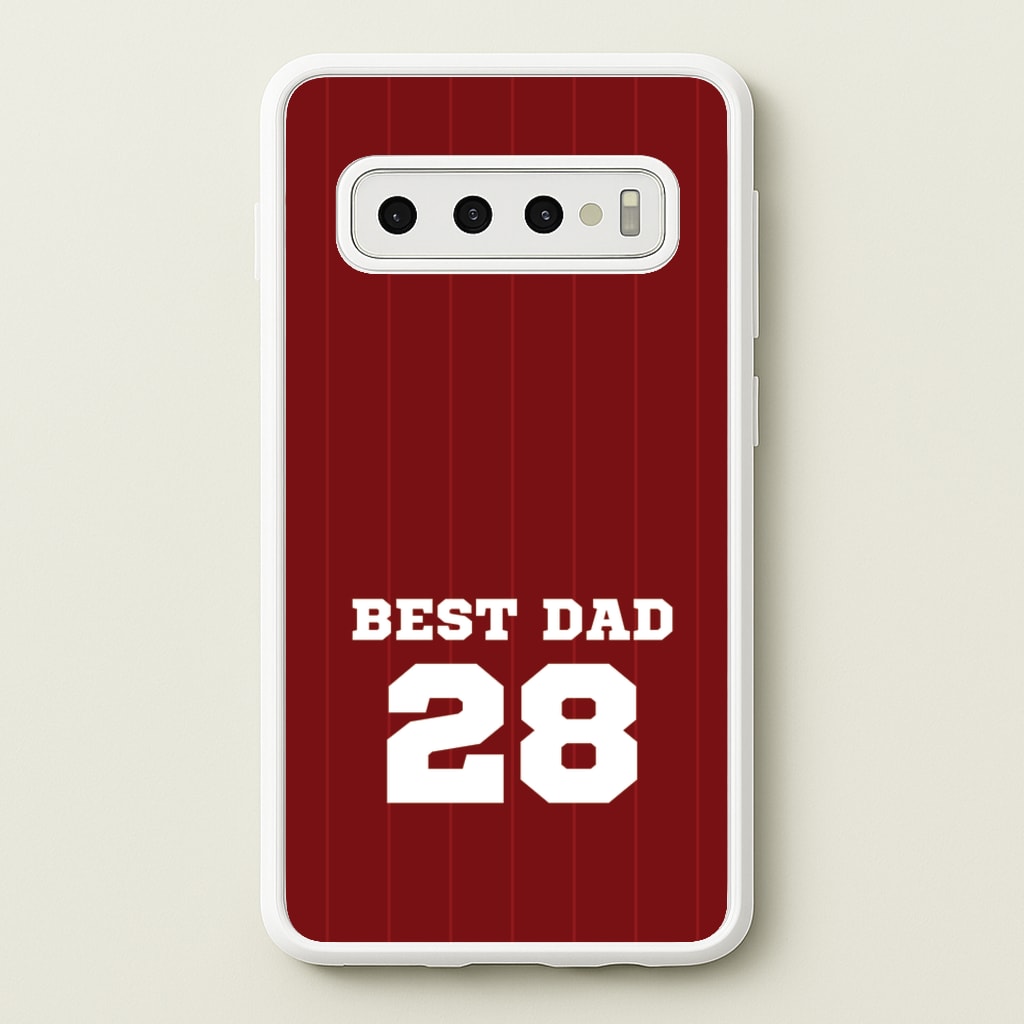 Best Dad Football Stripes Personalised - Father's Day Phone Case for Galaxy S10 Plus