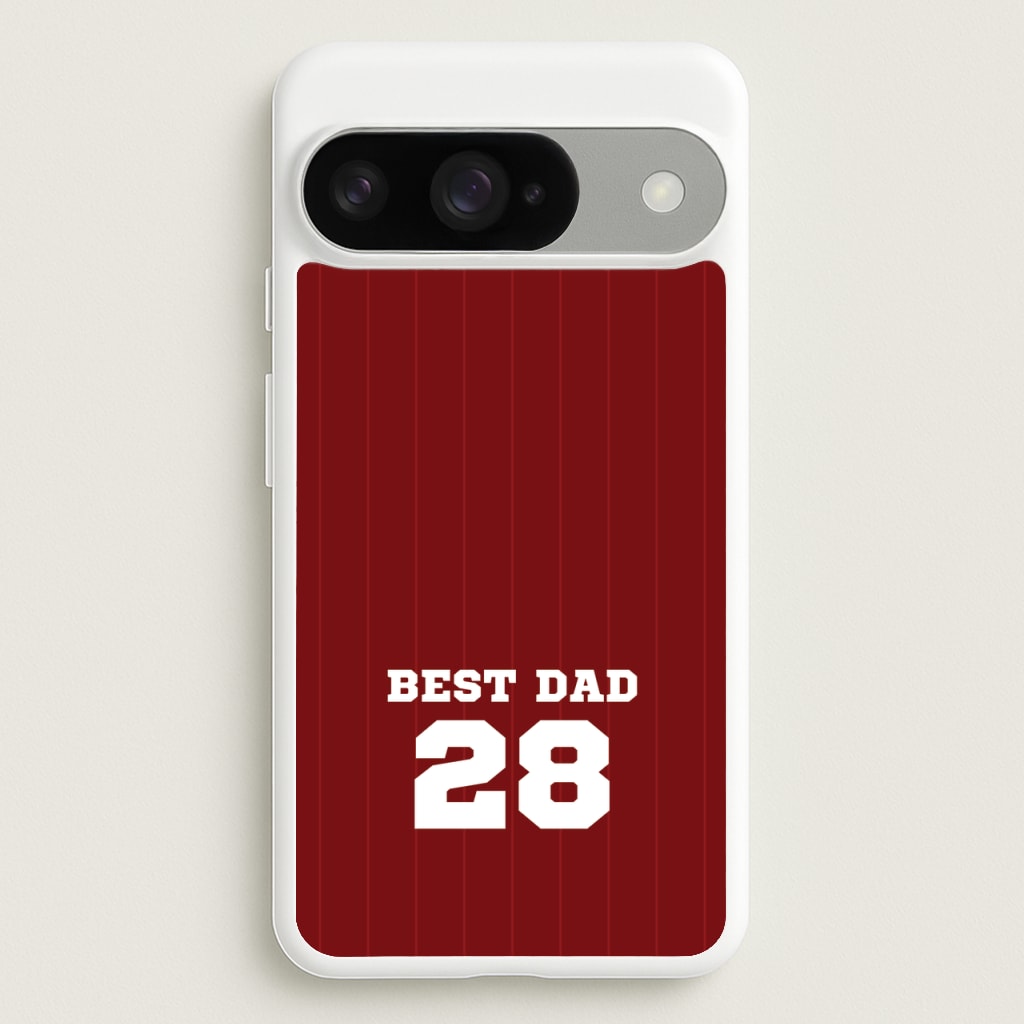 Best Dad Football Stripes Personalised Phone Case for Google Pixel 10 / 10 Pro